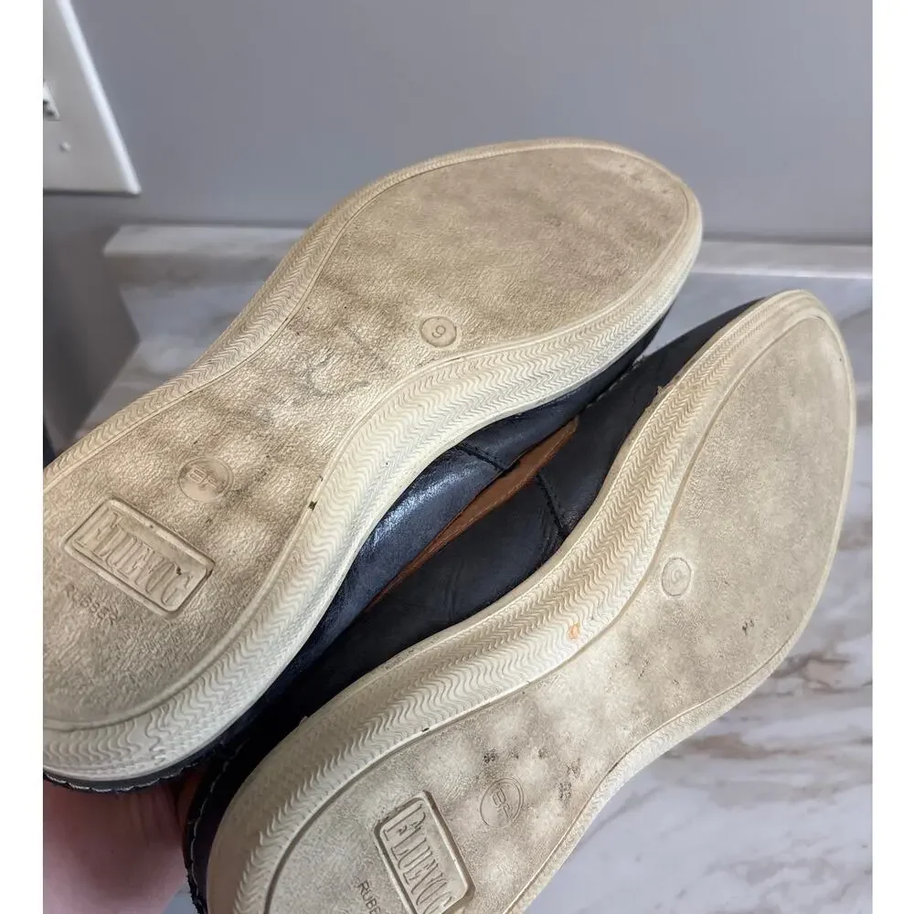John Fluevog Vintage Yellow Black Leather Colorblock Boat Shoes Men's Size 9